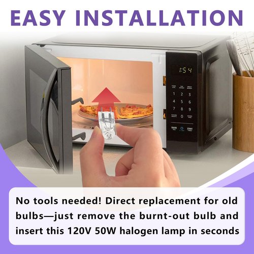 【8-Pack】 G8 Halogen Bulbs for Microwave Ovens, 120V 50W Compatible with LG 6912A40002J, GE WB08X10057 & Kenmore Models Replaces GE Oven Bulbs, Halogen Bulbs for Range Hoods and appliances