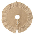 Sofevaim Mini Burlap Tree Skirt 24 Inch, Small Burlap Tree Skirt with Ruffle, Boho Christmas Tree Skirt for Pencil Tree Western Christmas Farmhouse Decorations