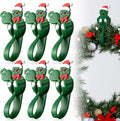 Skiennix Christmas Garland Hangers - Reusable Silicone Stocking Holders for Fireplace & Mantle | Large Green 6 Pack