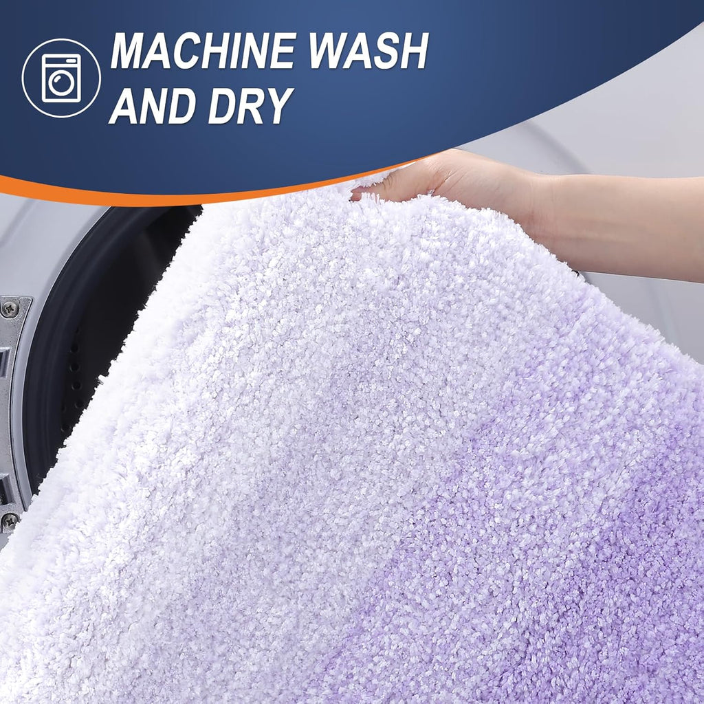 OLANLY Bathroom Runner Rug - Extra Soft Microfiber Mat 59x24 | Quick Dry, Washable, Light Purple