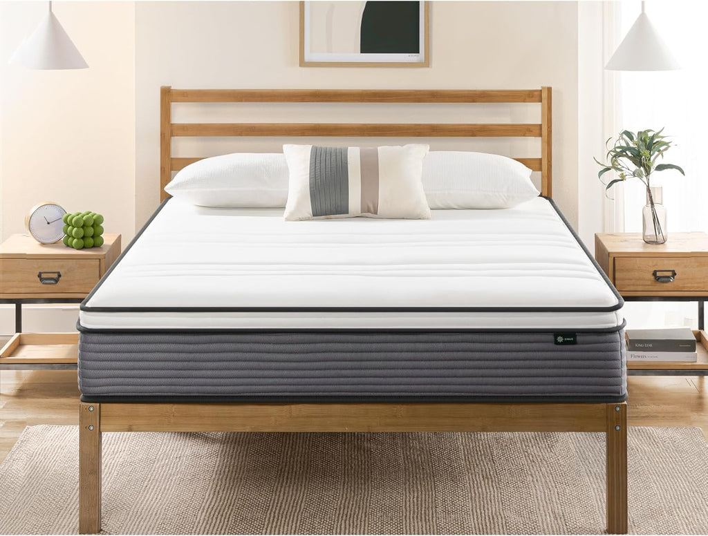 ZINUS 10 Inch True Support Hybrid Mattress - Queen Size, Medium Feel, Fiberglass Free, Motion Isolation