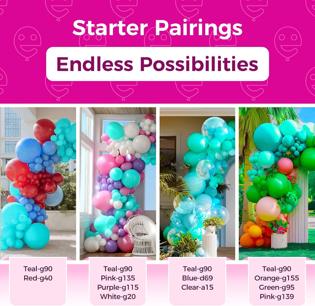 Bezente Teal Balloons 18 Inch | 30 Pack Large Turquoise Latex Balloons for Weddings & Parties