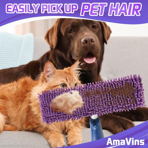 AmaVins Microfiber Sweeping Pads - 2 Pack Reusable Mop Pads for Multi-Surface Floors | 18 Inch, Washable & Pet Hair Friendly