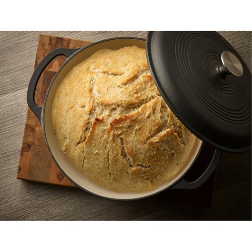 Mercer Culinary Enameled Cast Iron Round Dutch Oven, 6 qt., Matte Black