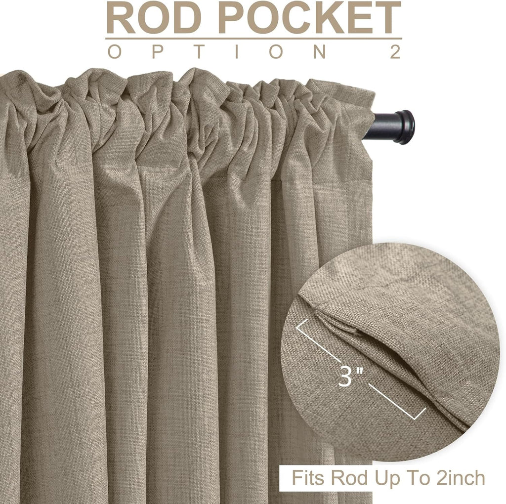 Skiennix 100% Blackout Curtains - Thermal Insulated Drapes for Bedroom | 50" W x 72" L, 2 Panels Set