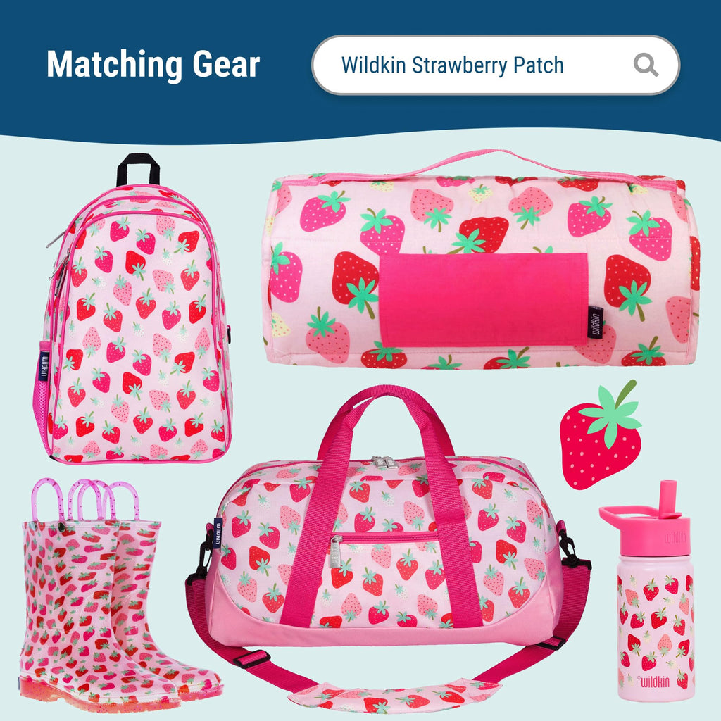 Wildkin Two Compartment Insulated Lunch Bag for Kids – School & Travel Ready - Strawberry Patch