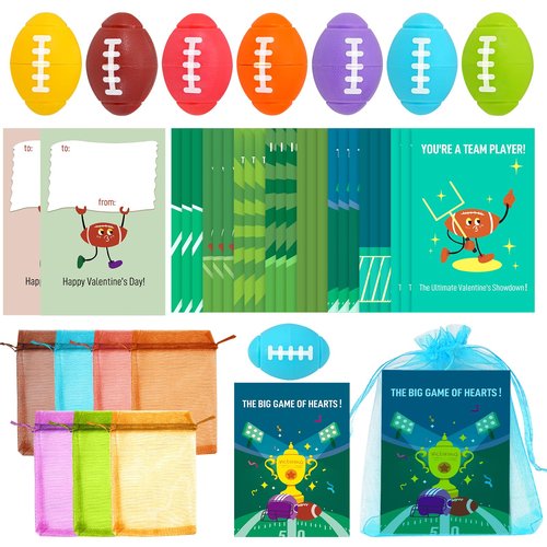 24 PCS Valentines Day Cards for Kids School with Mini Football Fidget Spinner Party Favors,Exchange Cards for Boys Girls Classroom Prizes Return Gifts for Kids Birthday Party Favors.
