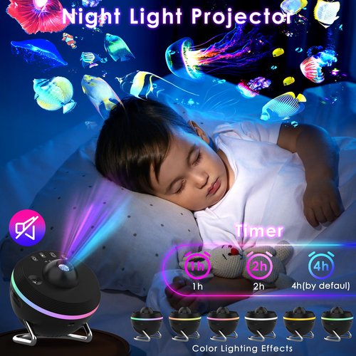 Star Projector Galaxy Light, Galaxy Projector for Bedroom with Meteor and RGB Lighting Effects, 13 HD Film Discs Planetarium Projector with Timer, Space Projector Night Light for Kids