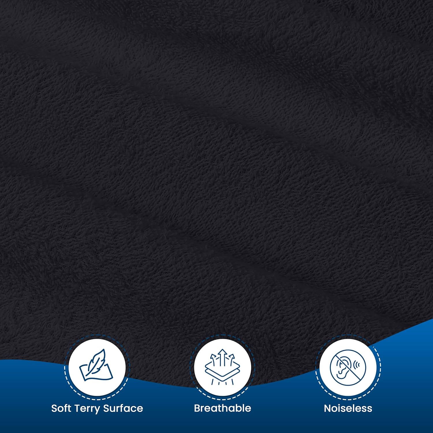 Utopia Bedding Full Size Mattress Protector - Waterproof Terry Cover with Deep Pockets | Soft & Breathable Black