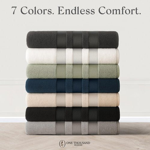 Premium Staple Cotton Bathroom Towel Set - Beige 600 GSM 6-Piece Luxury Bath Towel Set 3 Stripe - 2 Bath Towels, 2 Hand Towels & 2 Washclothes Set - High Absorbent & Quick Dry for Gym, Spa, Hotel