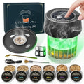 Whiskey Smoker Kit with Built-in Lighter, Electric Cocktail Smoker Kits with 6 Wood Chips Old Fashioned Bourbon Drinking Smoking Kit Gifts for Dad Husband Men Father, No Butane Needed, Black