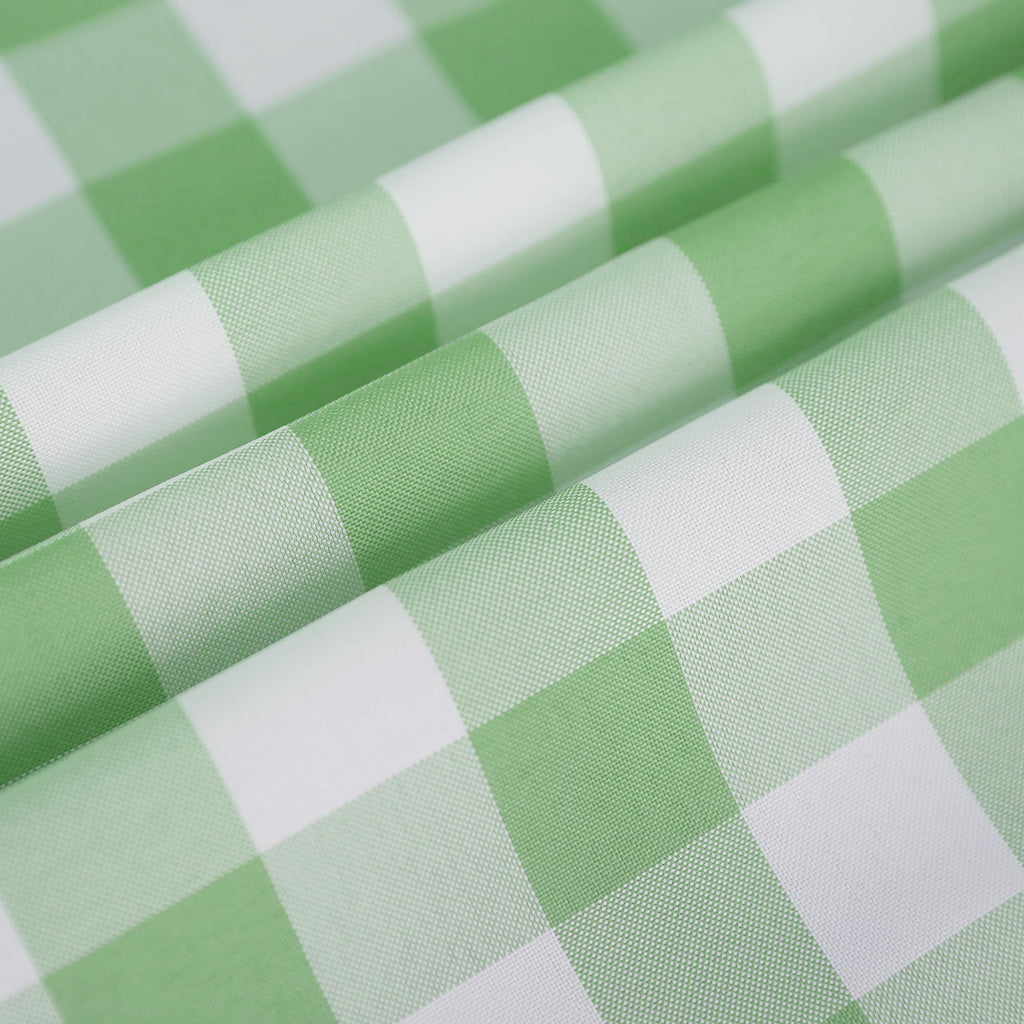 CSFL Checkered Tablecloth Rectangle, Buffalo Plaid Table Cloth Waterproof Gingham Tablecloths, Washable Durable Table Cover for Dining Outdoor Picnic and Party, 87"x 55", Light Green and White
