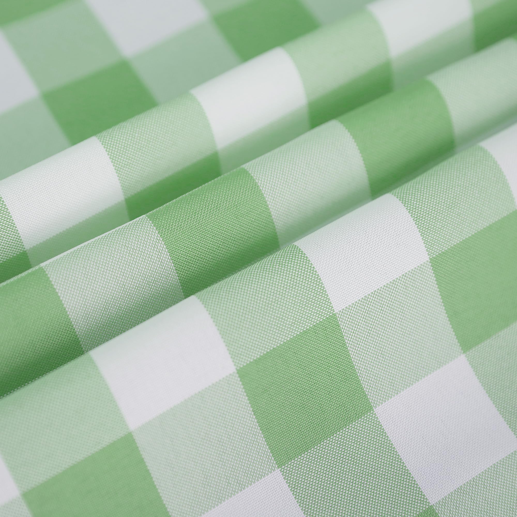 CSFL Checkered Tablecloth Rectangle, Buffalo Plaid Table Cloth Waterproof Gingham Tablecloths, Washable Durable Table Cover for Dining Outdoor Picnic and Party, 87"x 55", Light Green and White