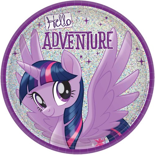amscan My Little Pony Friendship Adventures Assorted Prismatic Round Paper Plates - 7" - Multicolor - Pack of 8