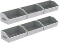Homsorout Storage Bins - Large Trapezoid Closet Organizers with Handles | 6-Pack Light Gray Fabric Baskets