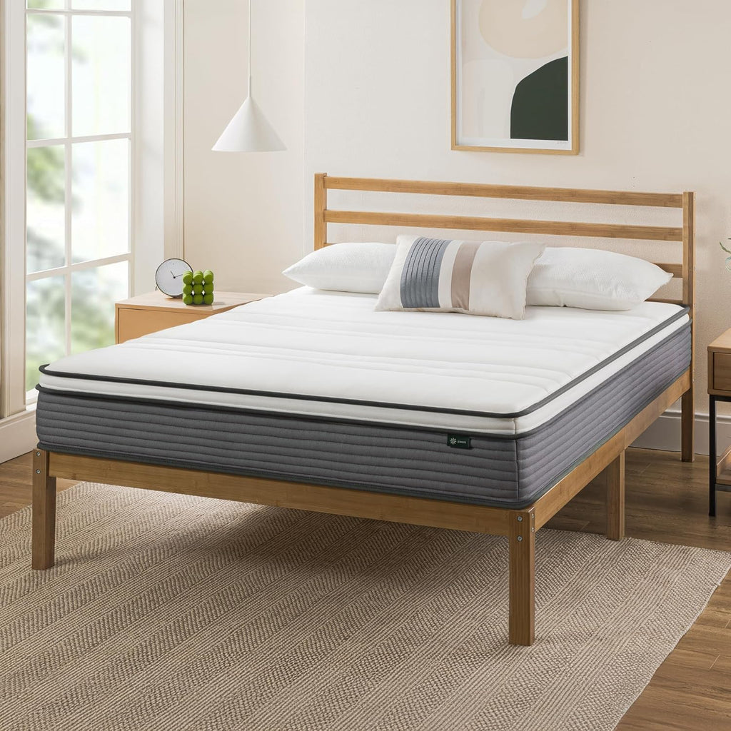 ZINUS 10 Inch True Support Hybrid Mattress - Queen Size, Medium Feel, Fiberglass Free, Motion Isolation