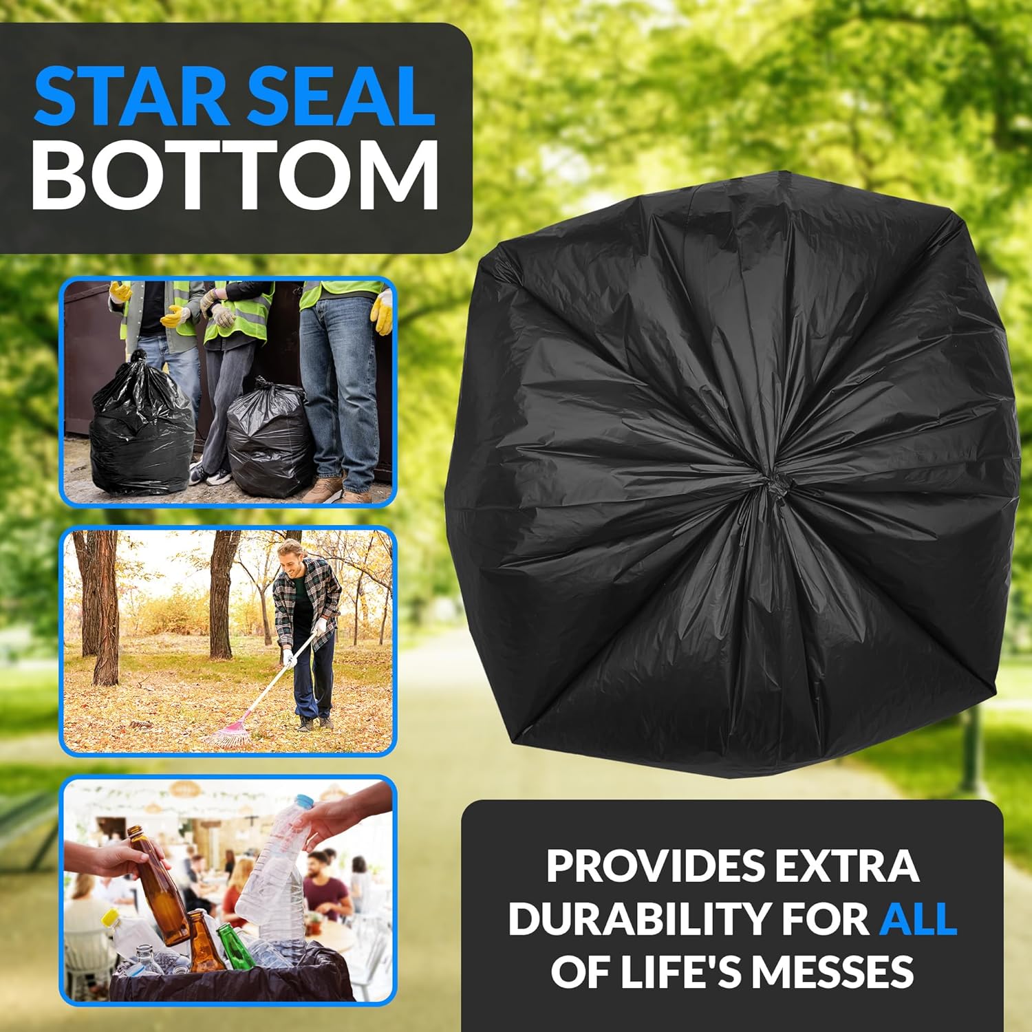 Reli. Heavy Duty 30-33 Gallon Trash Bags - 250 Count Bulk | Large Black Trash Bags Made in USA