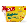 Glad GladWare Tall Entree Holiday Edition Food Storage Containers with Red Star Lids, Large Square BPA Free for Holiday Cookies and Leftovers, Microwave Freezer Dishwasher Safe, 42 Oz, 3 Count
