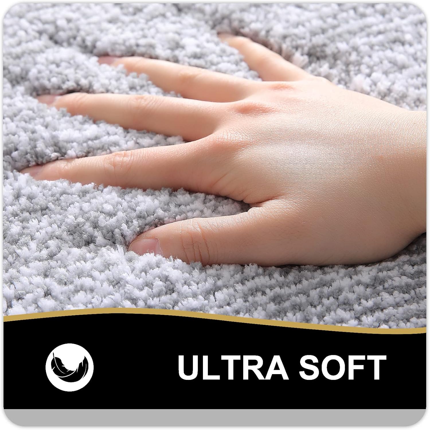 OLANLY Bathroom Rugs - Extra Soft Microfiber Bath Mat | Non-Slip, Quick Dry, 30x20, Grey