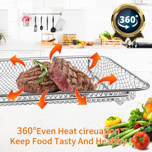 GWBSXM Air Fryer Basket Replacement for Emeril Lagasse Dual Zone 360 Air Fryer Oven 25 QT Air Fryer Convection Toaster Oven 11.6"x 6.9" Non-stick Mesh Air Fryer Steel Accessories Parts Dishwasher Safe