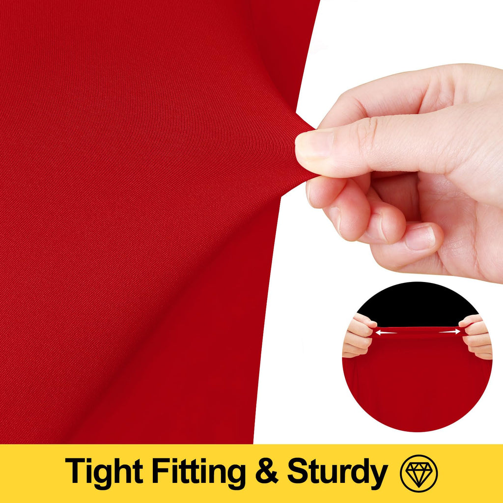 Smiry Spandex Tablecloth, Elastic Fitted Stretch Tablecloth for 6FT Rectangle Tables, Waterproof Washable Table Cover Skirt for Outdoor, Wedding, Banquet & Parties (Red, 72Lx30Wx30H Inch)