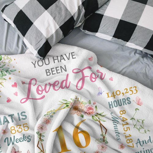 Nucleotech Sweet 16 Gifts for Girls, Gifts for 16 Year Old Girl, 16th Birthday Gift for Girls, Sweet Sixteen Year Old Girl Birthday Gift Idea, Present for 16 Yr Old Throw Blanket 60"x50"
