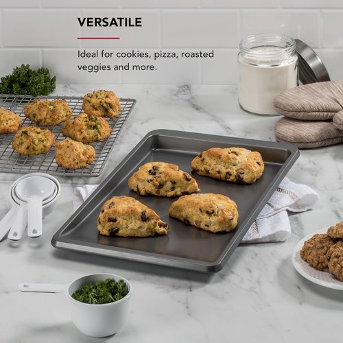 KitchenAid Nonstick Cookie Sheet - 10x15in Aluminized Steel for Perfect Baking | Contour Silver