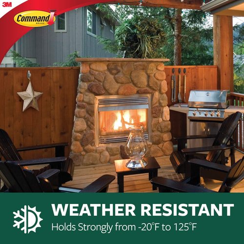 Command Outdoor Mounting Strips - 4 Medium & 2 Large Clear Strips for Strong Adhesion