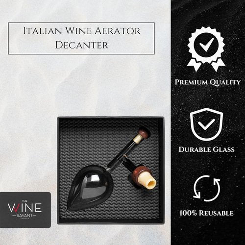 Italian Wine Aerator Decanter, Pourer, Red & White In Bottle Aerators, Makes Your Wines Taste Better, Italian Wine Design Decanter, Whiskey & Spirits Gifts, 2x5 Inches Areadivino Clear Oenophile Gift