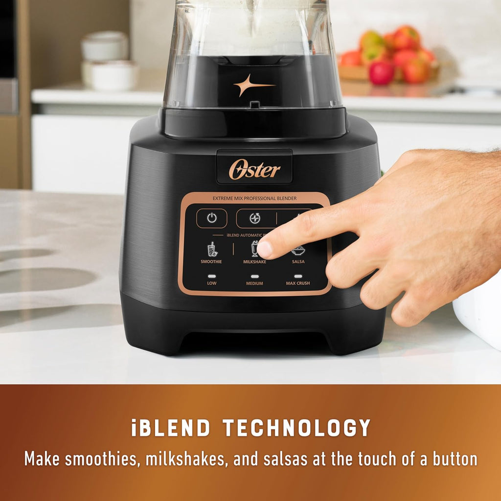 Oster Extreme Mix Blender - 1500-Watt High-Speed Blender with 64oz Jar & Auto Programs for Smoothies | Milkshakes | Salsa