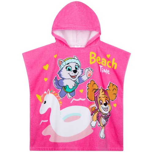 Paw Patrol Beach Towel Hooded Kids Absorbent Skye Everest Robe Cotton Poncho Towelling for Swimming Shower Pool Swim Bath Gifts for Girls