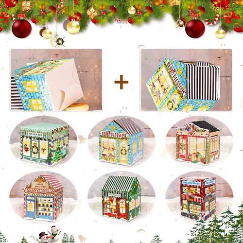 FALIZIFU Empty Advent Calendars to Fill, DIY Christmas Store Themed Fillable Advent Calendar Boxes 24 Days Christmas Countdown Calendar for Kids Adults 2025 Calendars Gift Boxes