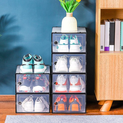 Sxett 6PCS transparent shoebox for easy storage shoes odorless environmentally friendly particles plastic