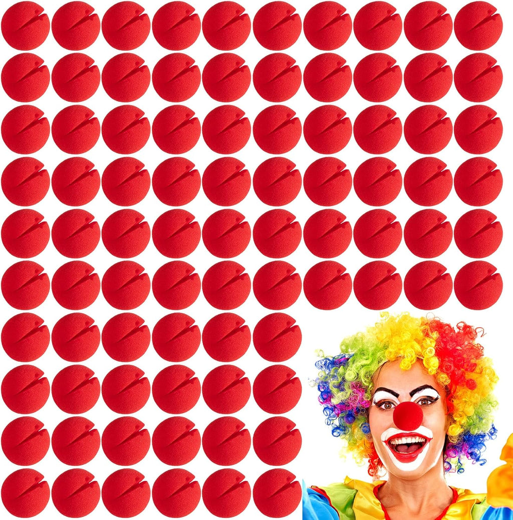 Vinsot Red Circus Clown Noses - 120 Pcs Foam Costume Accessories for Carnival & Halloween