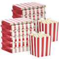 Juvale 200 Pack Red and White Mini Popcorn Boxes for Party, Bulk Disposable Popcorn Containers with Carnival Stripe Patterns for Movie Night Decorations (3 x 4 In)