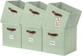 DECOMOMO Storage Bins - Fabric Cube Storage with Labels for Shelves | 10.5" x 11" | 6-Pack, Sage Green