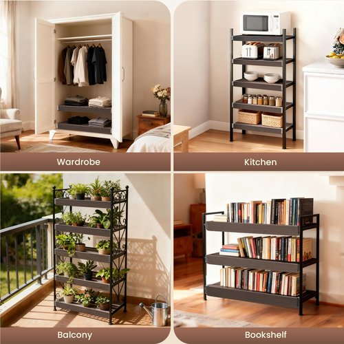 LGuotine 5 Pcs PVC Wire Rack Covers, Wire Shelf Covers for Pantry, 0.29in Thick Removable Closet Shelves (Dark Walnut, 30×16×2in)