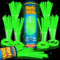 PartySticks Green Glow Sticks - 100 Pack of 8-Inch Glow in the Dark Light-Up Party Accessories