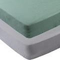 Onacosht Muslin Crib Sheets - Soft, Breathable 100% Cotton Fitted Sheets | 52" x 28" | 2-Pack in Grey & Green