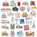 Konohan 30 Pcs Paris Souvenirs Gifts Paris Magnet for Refrigerator City Magnetic Refrigerator Stickers for Home Decoration