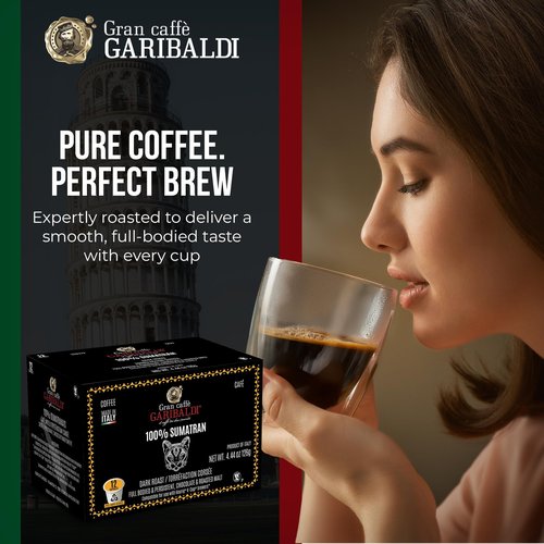 Caffè Garibaldi Coffee Pods, Single Serve Capsules for Keurig K-Cup Brewers, Single Serve Cups with 100% Arabica Blend, 12 Count Recyclable Coffee Pods - Donut Shop Light Roast
