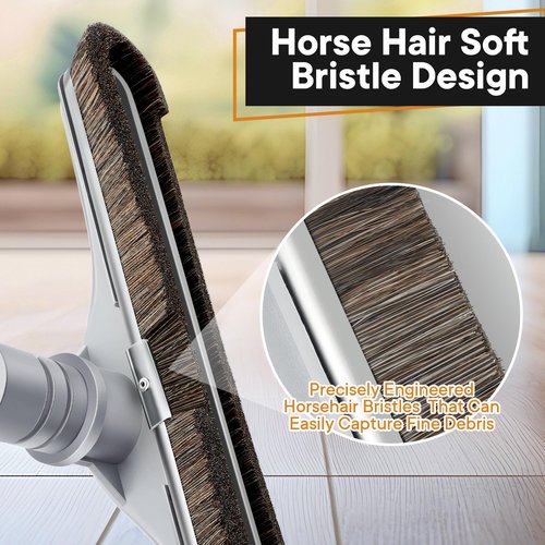 HappyAlley Replacement Floor Tool Compatible with Proteam E-Z Glide Backpack Vacuums 10 QT & 6 QT, Upgraded 14" Hard Surface Floor Tool for Commercial Cleaner Cleaning Brush(Horse Hair Brush,Gray)