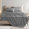 Regine Switzerland Queen Size 4-Piece Sheet Set - Comfy, Breathable, Cooling Bed Sheets - Dark Grey