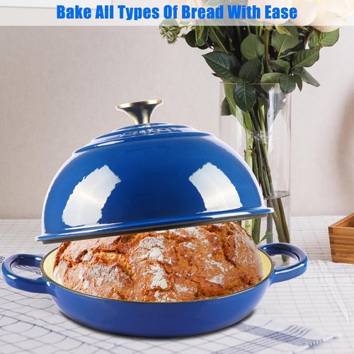 CUKOR 7QT Enameled Cast Iron Dutch Oven - Non-Stick Bread Pot for Baking & Cooking | Versatile for Roasting, Braising, Stewing, Soups