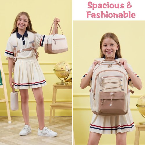 Fimibuke Kids Backpack Set - 3 PCS Waterproof Bookbag with Lunch Box & Pencil Case | Lightweight for School & Travel