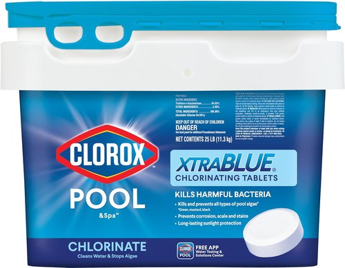 Clorox® Pool&Spa™ XtraBlue 3” Chlorinating Tablets - Kills Bacteria & Stops Algae | 25 LB