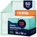 Chucks Pads Disposable Underpads - Absorbent Fluff Protection for Incontinence | 36x36 Extra Large 50-Pack