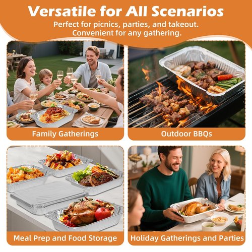 Findful Aluminum Pans 9x13 (30 Pack) – Foil Pans, Aluminum Trays for Cooking, Baking, Storing & Prepping Food – Tin Foil Pan, Disposable Baking Pan – Heavy-Duty, Leak-Proof & Oven-Safe