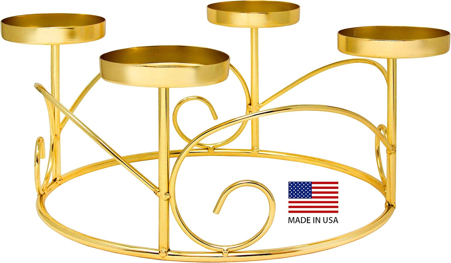 Skiennix Christmas Advent Wreath Ring | Elegant Gold Candle Holder for Pillar Candles - Holiday Centerpiece Decor