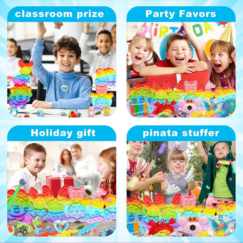 Skiennix Kids Party Favors - 1000 Pcs Fidget Toys Pack for Stress Relief | Ideal for Carnival & Classroom Prizes